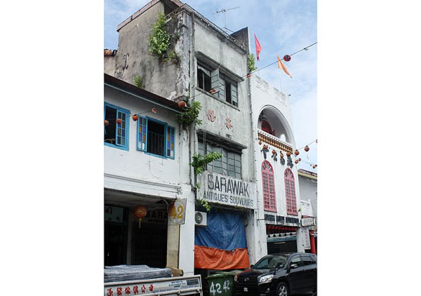 大埔同乡会在亚答街的旧会馆，也是昔日大同学校旧校舍外观。