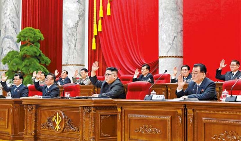 金正恩未有发表新年贺词，改由北韩官方朝中社报道他在劳动党第七届五中全会发表讲话的内容。