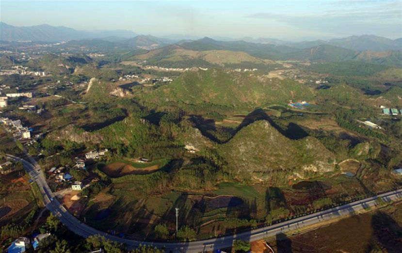 图示：广东英德市青塘遗址地貌。