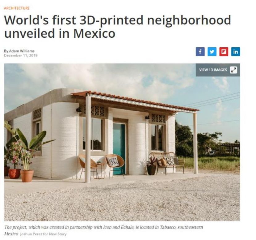 3D打印房子长啥样？ 这里或成为世界首个3D打印社区