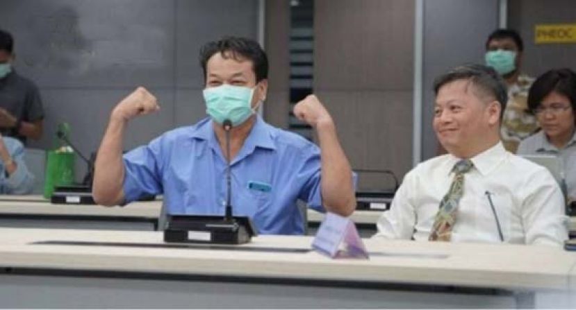 泰国一名的士司机（左）上月确诊感染新冠肺炎，经治疗后已痊愈。