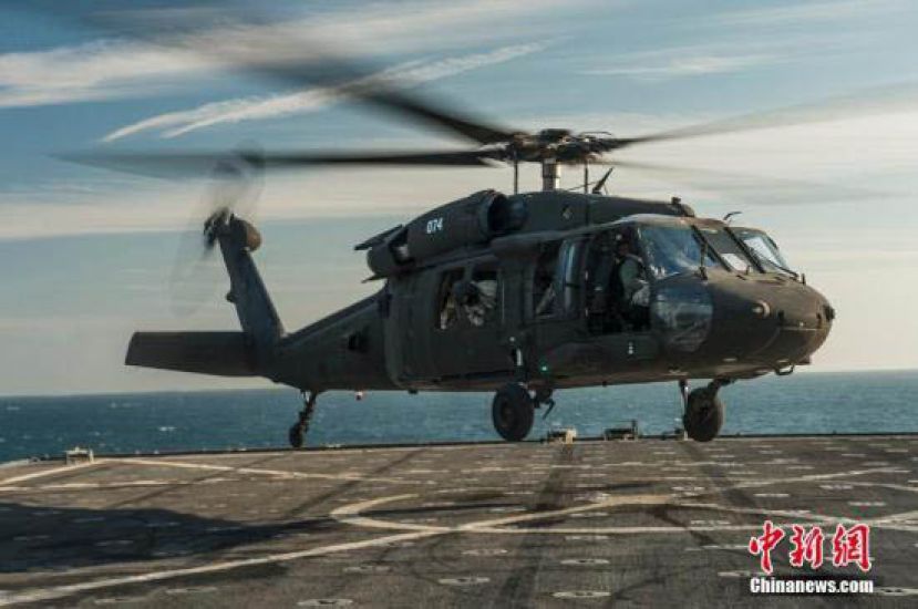 美国UH-60&ldquo;黑鹰&rdquo;直升机。