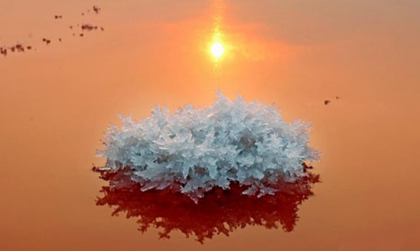 山西运城盐湖绽放美丽&ldquo;硝花&rdquo;