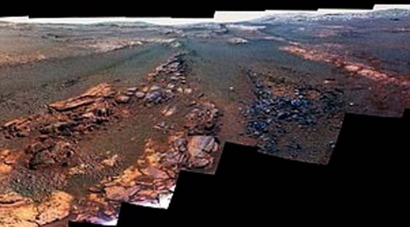 NASA早前公开机遇号最后拍得的照片，图为部分全景图。