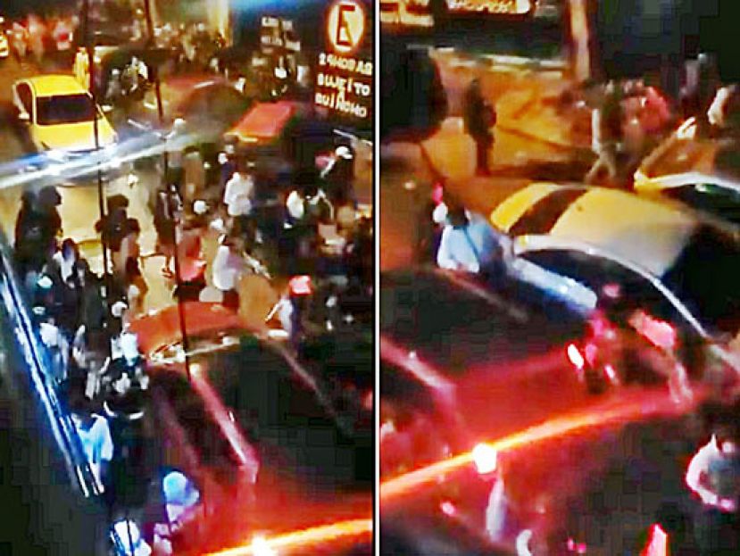 人们争相躲避。