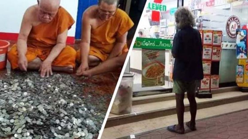 泰国一位以拾荒度日的老汉在去世前，交代家人将其毕生积蓄都捐给佛寺。