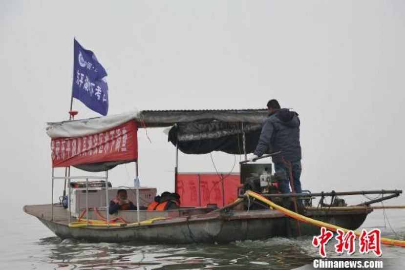图示：被中国国家文物局水下文化遗产保护中心称为&ldquo;中国内陆水下考古第一站&rdquo;的东平湖考古现场。