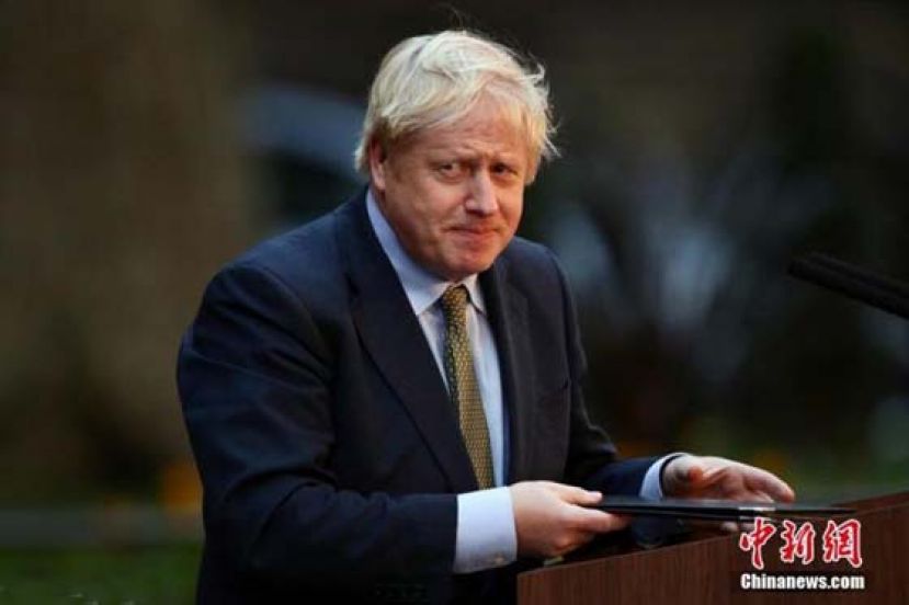 当地时间12月13日，在英国伦敦，新就任的英国首相鲍里斯约翰逊在唐宁街10号首相府发表演讲。
