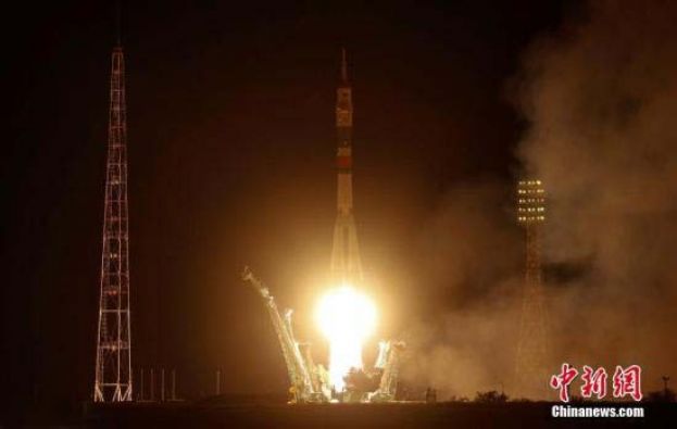 资料图：当地时间2019年7月20日，哈萨克斯坦拜科努尔发射场，俄&ldquo;联盟MS-13&rdquo;号飞船发射升空。