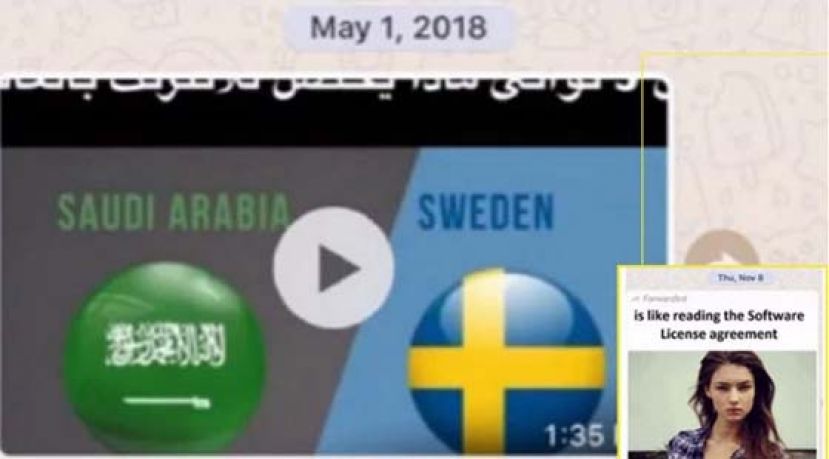 发自沙地王储的可疑WhatsApp短讯，包括一段&ldquo;有毒&rdquo;短片和一张酷似贝索斯情妇的女郎照（小图）。