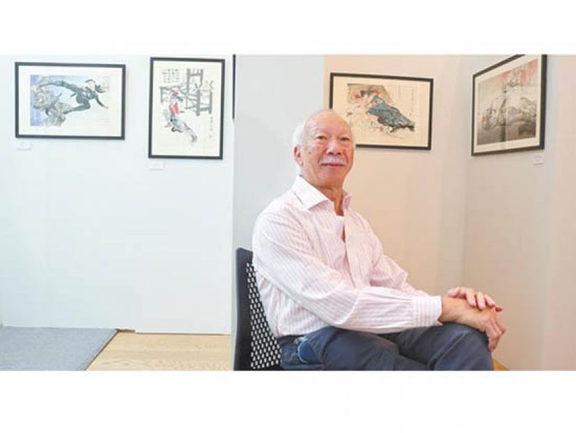 77岁的董培新仍孜孜作画不倦，甚至计划画20尺长的人生最大画作，选题《赤壁大战》或《红楼梦》。