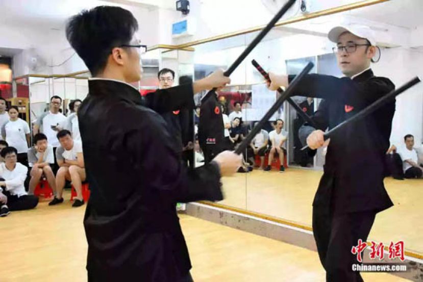 仁义咏春拳馆2019年5月学员升级考试现场。